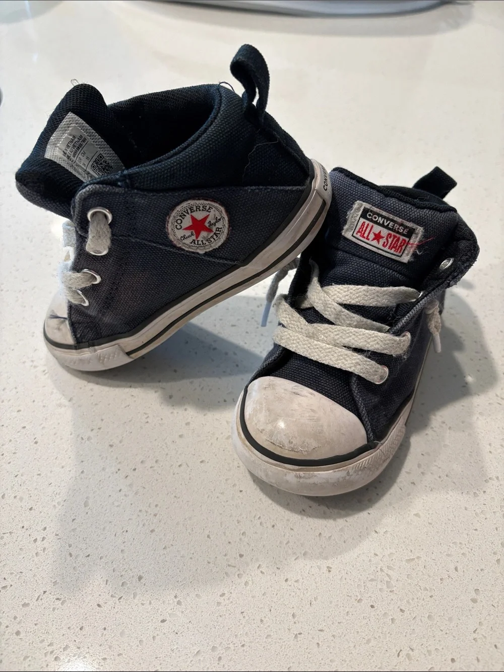 Converse Kids Navy and White High-Top Sneakers